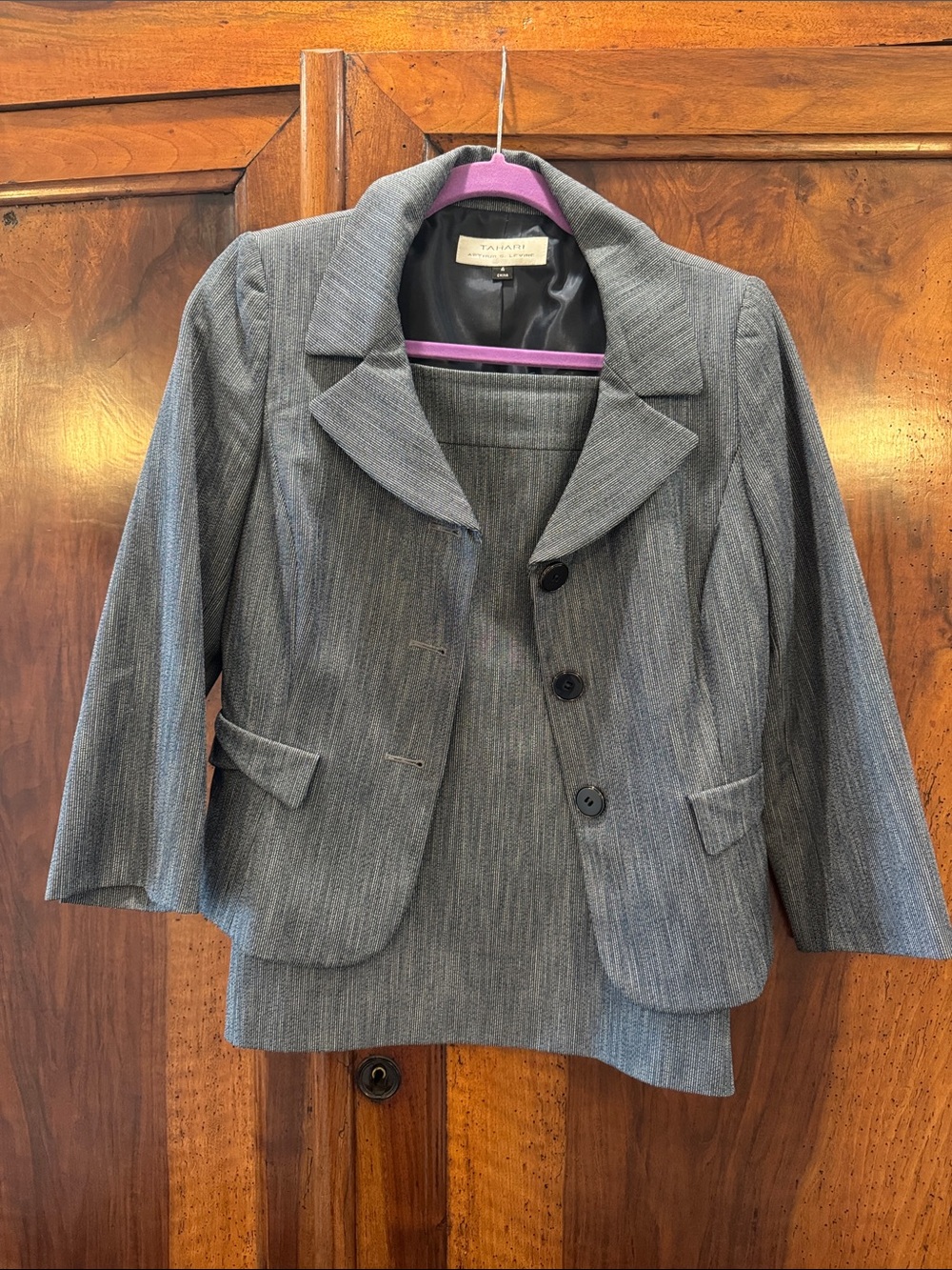 Tahari Ladies Pinstripe Blazer with Matching Skirt